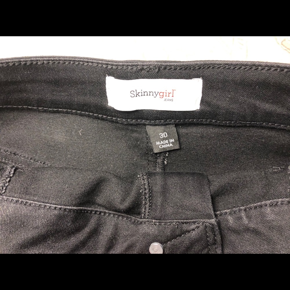 Skinnygirl Black Jean Skirt Size 10 - Picture 12 of 14